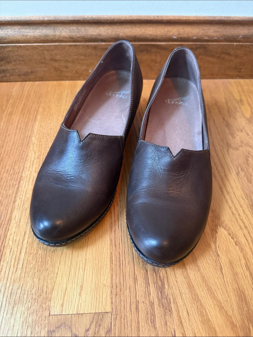 Dansko Liliana Nubuck Leather Wedge Loafer Removable Contoured FB EU40 US 9.5-10